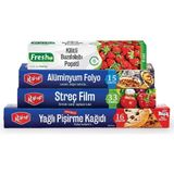 Pişirme Kağıdı- Streç Film - Buzdolabı Poşeti Ekonomik Mutfak Seti -2