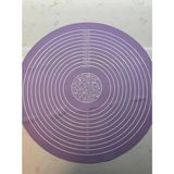 Pişirme Pasta Mat Seti, Ölçülerle Hamur Açma Seti Silikon Yapışmaz Mat, Pasta, Kabuk, Kurabiye, Ekmek, Hamur Işleri, Makarna Için Mutfak Tezgah Matı Yuvarlak, Ölçülü (Mor)
