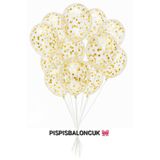 PISPISBALONCUK 10 adet şeffaf Balon gold pullu Balon Seti doğum günü babyshower bride süpriz Parti Süsleme