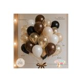 PISPISBALONCUK kahverengi siyah beyaz bej şeffaf retro vintage balon 10 adet doğum günü babyshower cinsiyet diş buğdayı bride parti