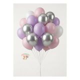 PISPISBALONCUK Pembe beyaz Lila metalik gri 10 Adet Balon Seti Doğum Günü Parti Dekoru babyshower okuma bayramı cinsiyet bride