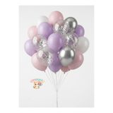 PISPISBALONCUK Pembe beyaz Lila metalik gri şeffaf 10 Adet Balon Seti Doğum Günü Parti Dekoru babyshower okuma bayramı cinsiyet bride