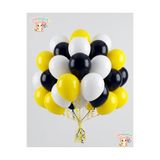 PISPISBALONCUK sarı siyah beyaz balon 15 adet doğum günü babyshower cinsiyet diş buğdayı bride parti