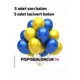 PISPISBALONCUK Sarı ve Lacivert Balon Seti Parti Süsleme doğum günü fenerbahçe