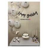 PISPISBALONCUK Siyah kurdeleli beyaz şeffaf balon doğum günü parti seti coquette babyshower bekarlığa veda