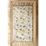 pistore %100 Pamuk Ranforce Lastikli Çarşaf Seti - Arı Desenli Park Yatak 70x120 35x45