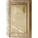 pistore %100 Pamuk Ranforce Lastikli Çarşaf Seti - Sarı Gri Yıldız Desenli Park Yatak 70x120 35x45