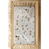 pistore %100 Pamuk Ranforce Lastikli Çarşaf Seti - Uçan Balonlu Hayvan Desenli Park Yatak 70x120 35x45
