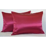 Pistore Bordo İpek Saten Yastık Kılıfı 50 x 70 cm. 2'li