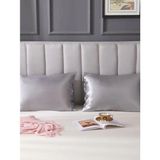 Pistore Gri İpek Saten Yastık Kılıfı 50 x 70 cm. 2'li