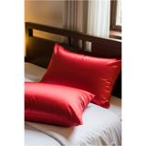 pistore Kırmızı İpek Saten Yastık Kılıfı 50 X 70 2'li