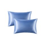 pistore Koyu Mavi Ipek Saten Yastık Kılıfı 50 X 70 2'li ( Gece Mavisi )