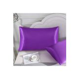 pistore Koyu Mor İpek Saten Yastık Kılıfı 50 X 70 2'li