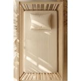 pistore Pamuk Ranforce Lastikli Çarşaf Seti - Açık Kahverengi Çizgili Desenli Park Yatak 70x120 35x45