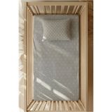 pistore Pamuk Ranforce Lastikli Çarşaf Seti - Gri Beyaz Puantiye Desenli Park Yatak 70x120 35x45