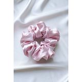 Pistore Pudra Saten Saç Lastik Toka - Pembe - Beyaz