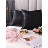Pistore Siyah Ipek Saten Yastık Kılıfı 50 X 70 2'Li