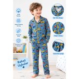 pistyle Erkek Çocuk Kamyon Desenli %100 Pamuklu Pijama Takımı