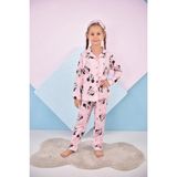 Pistyle Kız Çocuk Mickey Desenli Pembe Renkli Pijama Takımı(Uyku Bandı Dahil) - Pembe - Siyah - 9 - 10 Yaş