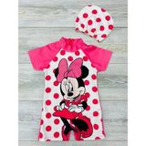 Pistyle Kız Çocuk Pembe Puanlı Boneli Mayo - Pembe-011 - 4 - 5 Yaş