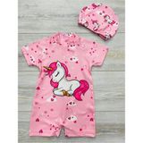Pistyle Kız Çocuk Pembe Unicorn Desenli Mayo.boneli.kalıplar Güncellendi. - 2 - 3 Yaş