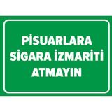 Pisuarlara Sigara Izmariti Atmayın Levhası - Sac Malzeme 25X35 cm - 25 x 35 cm
