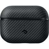 Pitaka Airpods Pro 2 Kılıf Magsafe Özellikli 600D Aramid Fiber Pitaka Classic Seri Black-Grey Twill - Siyah - Gri