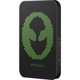 Pitaka Kablosuz Powerbank Tactile Woven Qi2 Şarj Teknolojili Karbon Aramid Fiber 10W 5000MAH Siyah-Yeşil - Siyah - Yeşil