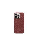 Pitaka Monogram Iphone 16 Pro Magsafe Uyumlu Aramid Fiber Telefon Kılıfı - Kırmızı