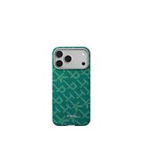 Pitaka Monogram Iphone 17 Pro Aramid Fiber Karbon Magsafe Uyumlu Telefon Kılıfı - Yeşil