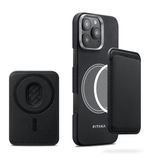 pitaka Slim MagSafe Cüzdan, MagSafe, Aramid ile Uyumlu, Siyah/Gri | Aramid Fiber Dokuma Manyetik Kartlık, Telefon Cüzdanı MagSafe ve iPhone 17/16/15/14/13/12 ile Uyumlu