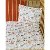 Pithy Pamuk Saten Lastikli Çarşaf Seti (100X200)-CUTE Sheeps - 100 x 200 - Ekru