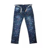 Pıtırık P00030 Çocuk Kız Çiçekli Kot Pantolon