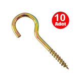 Piton 23 150 Çengel 9cm Vidalı Askı Eğri Se Demir Duy Kanca -10 Adet 90mm