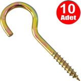 Piton 23*150 Çengel 9Cm Vidalı Askı Eğri Se Demir Duy Kanca -10 Adet
