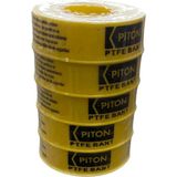 Piton Teflon Bant 12 mm x 0,075 mm x 10 Metre (5 Adet) – Su Tesisatları Için Sızdırmaz ve Dayanıklı - Beyaz