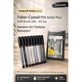 Pitt Artist Pen Soft Brush Sb 8’Li Set Gri Ton Kaligrafi Ve Çizim Kalemleri