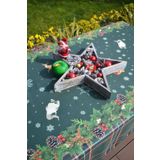 Pivoine Yılbaşı Temalı Yeşil Polyester Masa Örtüsü – Dikdörtgen 140×240 cm, 6–8 Kişilik, Dayanıklı, Çok Amaçlı, Kolay Temizlenebilir, Yerli Üretim, Makinede Yıkanabilir