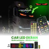 Pixel Led Panel Kişiselleştirilebilir Telefon Kontrollü Yapışkan, Esnek Araç Led'i 14X133 Cm