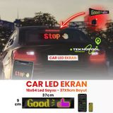 Pixel Led Panel Kişiselleştirilebilir Telefon Kontrollü Yapışkan, Esnek Araç Led'i 9X37 Cm
