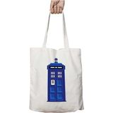 Pixel Tardis Doctor Who Iki Tarafı Kalıcı Baskılı Yıkanabilir Okul Plaj Omuz Bez Çantası