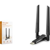 Pixlink Pix-Link Uax04 Wifi Adaptör 2.4Ghz & 5Ghz Aıc8800D Ax1800 Wifi6 Siyah
