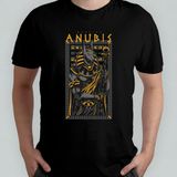 Pixxa Anubis Mısır Mitoloji Egypt Unisex %100 Pamuklu Bisiklet Yaka T-Shirt - Siyah