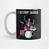 Pixxa Drummer Men Rock Music Band Drums I Destroy Silence Kupa Bardak