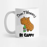 Pixxa Funny Capybara Drinking Beer Be Cappy Kupa Bardak