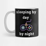 Pixxa Gündüz Uyku, Gece Oyun - Gamer Kupa Bardak - Renkli