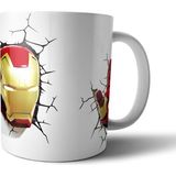 Pixxa Iron Man Ironman Optik Illüzyonlu Kupa Bardak Model 2 - Renkli - 330 ml