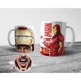 Pixxa Iron Man Tony Stark Tabanı Ağız Desenli Kupa Bardak - Renkli - 330 ml