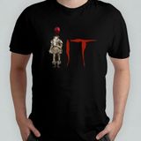 Pixxa It Pennywise Stephen King Pamuklu Bisiklet Yaka T-Shirt Model 1 - Siyah