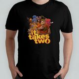 Pixxa It Takes Two Unisex %100 Pamuklu Bisiklet Yaka T-Shirt Model 2 - Siyah - 6 - 9 Yaş